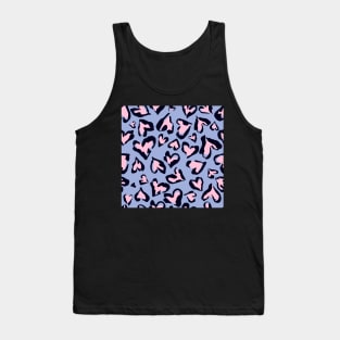 Cute Leopard Heart Pattern Print Tank Top